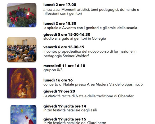 In agenda a dicembre